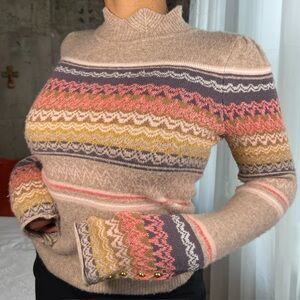 women’s anthropologie fair isle knit sweater